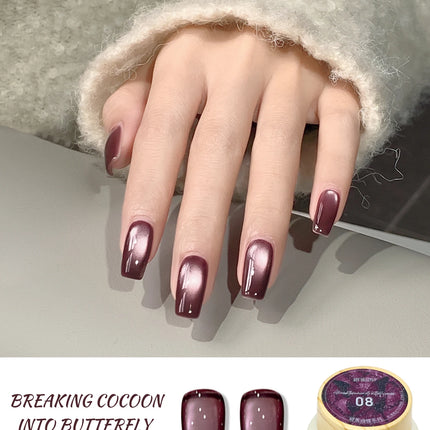 12g Reflective Magnetic Cat Eye Gel Polsih 12 Colors Set Soak Off Varnish Semi Permanent Holographic Cat Eye Gel Nail Art