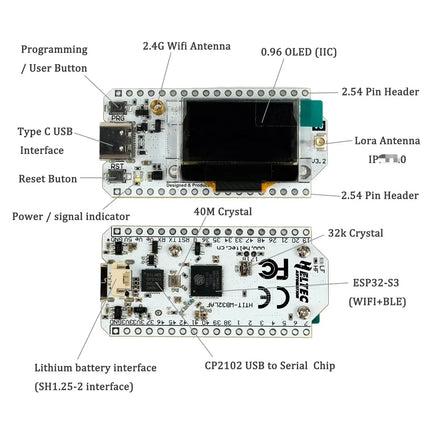 0.96 inch Heltec LoRa32 V3 868MHz/915MHz Development Board SX1262 0.96" OLED WiFi BLE LoRa Kit for Smart IoT & Meshtastic