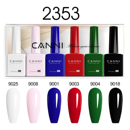 6pcs/kit CANNI TPO FREE HEMA FREE Halloween Nails Color Set Dark Red Semi Permanent Soak off UV LED Gel Varnish Christmas Gift