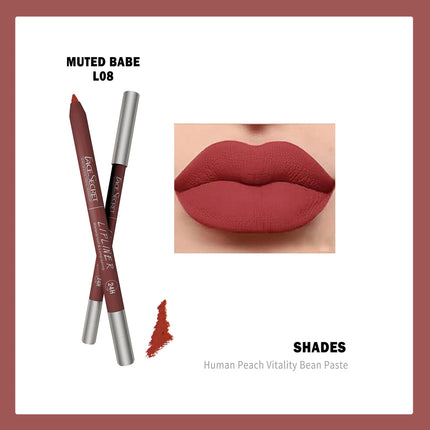 12 Color Waterproof Lip Liner Pencil , Long-Lasting,Velvet Weightless Precise Liner with Super Soft Blendable Texture Matte Soft