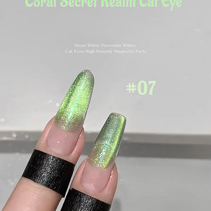 1-12pcs ZH Spring/Summer Ice Transparent Sweet Wine Glass Beads Cat Eye Nail Polish Gel New Flashy Popular Pink Nail Supplies
