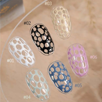 Poke Poke Nail Art Glue Lace Hole Nail Graffiti Letter Painting Art Gel Black White Ocean Wave Texture UV LED Soak Off Varnish
