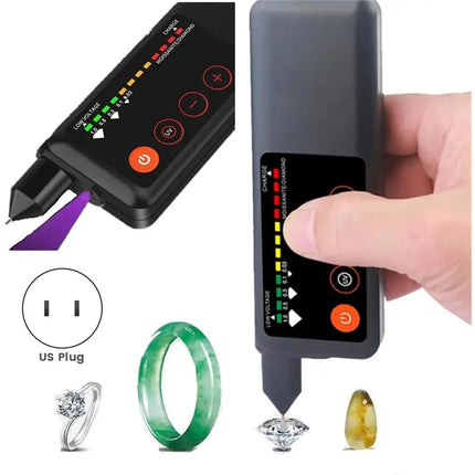 A96I-Rechargeable Tester, With UV Light,Jewelry Gem Tester Pen,With 365Nm UV Light,Portable Gem Checker For Novice US Plug