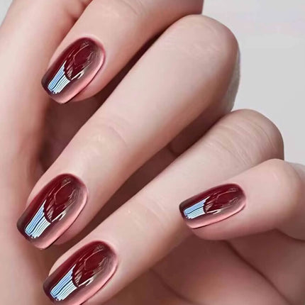 1PC 12ML Drunken Tango Cat Eye Gel Nail Polish 2025 Autumn and Winter Best Selling Mirror Burgundy Glass Beads Nail Art Supplies