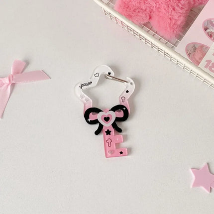 Cute Wings Shape Carabiner Keychain Portable Acrylic Keyring Hook Multifunctional Backpack Pendant Keychain Ornament