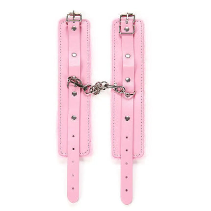 Faux Leather Cuffs with Soft Plush Lining – Adjustable Handcuffs for Roleplay, Costume or Adult Fun