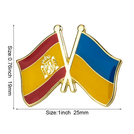 Ukraine and Belarus Friendship Flag Badge Flag Brooch National Flag Lapel Pin International Travel Pins