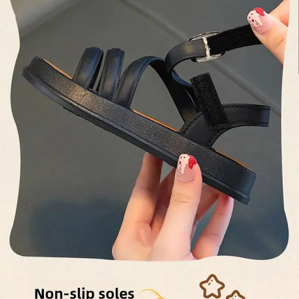Elegant Summer New Style Korean Version Princess Children's Sandals Elegant Open Toe Stylish Versatile Cute Student Sandals