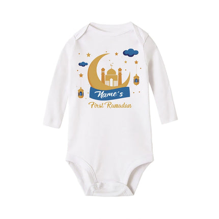 Personalized Ramadan Baby Bodysuit Custom Name Newborn Eid Jumpsuit Infant Ramadan Romper Islamic Muslim Holiday Babies Outfits