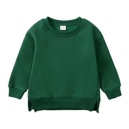 2026 Winter Spring Hoodies Pullovers Kids Boys Girls Clothes Korean Baby Thicken Fleece Sweatshirt Children's Clothing 6M-7T
