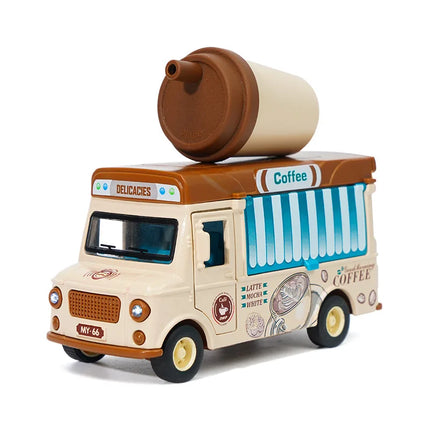 1:36 Q-version Pull Back Fast Food Car Alloy Car Model Burger Magnetic Induction Novelty Sound and Light Toy Children's Gift