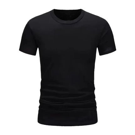 2026 Summer Men's T-shirt Fashion Slim Black Short Sleeved Comfortable Casual Round Neck T-shirts Top Men's Clothing