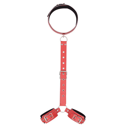 Neck to Wrist Restraints Kit Sexy Women BDSM Fetish Behind Back Handcuffs Collar Adjustable Bondage Set Couple SM Sex Game Tool