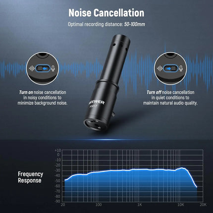 NEEWER KM17 USB C Microphone Noise Cancelling Plug & Play High Sensitivity Cardioid Vlog Interview Mic for iPhone Android DJI