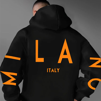 The new men's hooded sweatshirt for Spring and Autumn 2025 is a casual and fashionable streetwear with letter prints