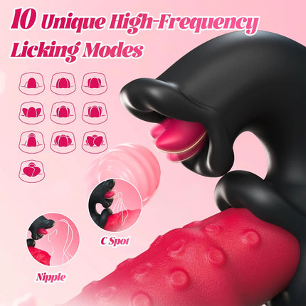 KUSHOR Powerful Thrusting Licking Vibrator G Spot Clitoris Stimulator Vibrating Vaginal Massager Adult Sex Toy for Women Couples