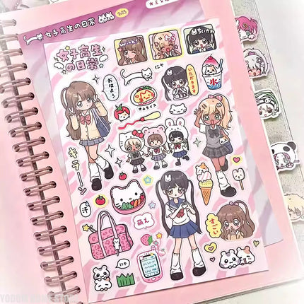 Shibuya Hottie Vintage Sticker - Kawaii Showa Anime Girl Decal for Aesthetic Journaling Scrapbooking Laptop & Phone Case DIY