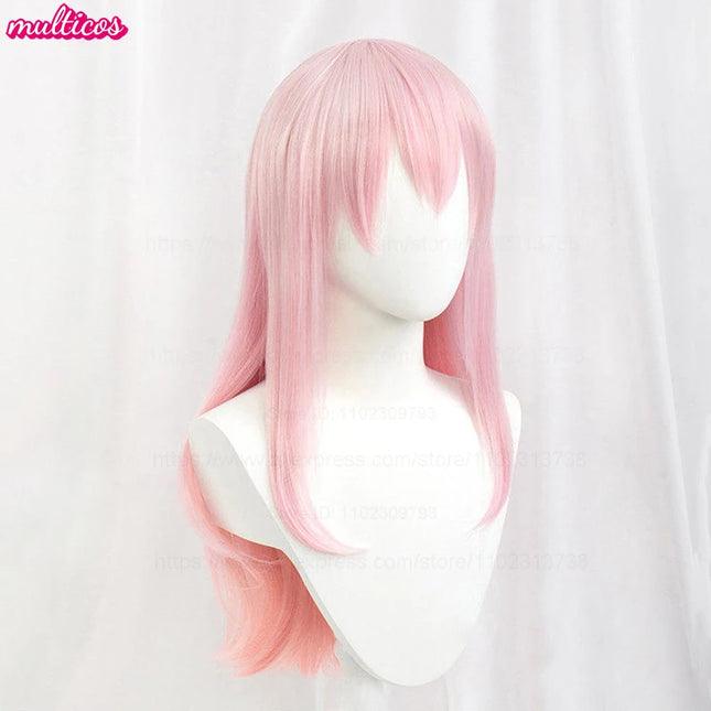 High Quality Super Sonico Supersonico Cosplay Wig 60cm Long Pink Ombre Heat Resistant Synthetic Hair Anime Wigs + Wig Cap
