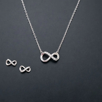 925 Silver Moon Earrings&Necklace Sets Infinity Heart Earring &Necklace S925 For Women Popular Engagement Jewelry Gift