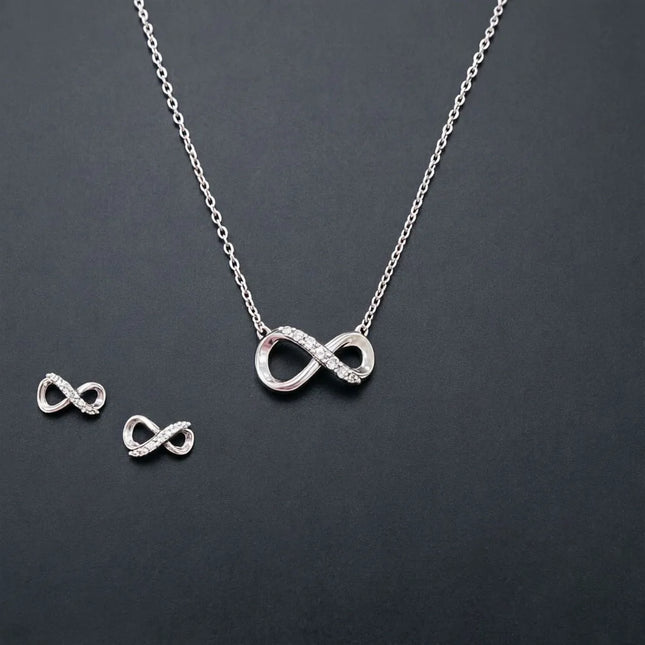 925 Silver Moon Earrings&Necklace Sets Infinity Heart Earring &Necklace S925 For Women Popular Engagement Jewelry Gift
