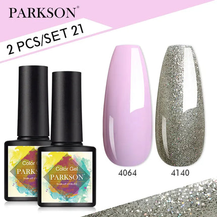 Parkson 2/3pcs Matte Top Coat Gel Nail Polish Kit Base Top Coat Set UV LED Nail Art Manicure Polish Primer Soak Off Nail Gel Set