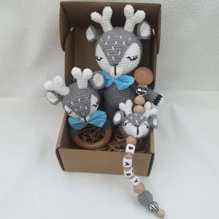 Newborn Mobile Gym Educational Ring Teething Toy Baby Cotton Baby Wooden Ring Rattle Crochet Wool Toy Customize Pacifier Chain