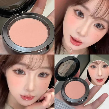 Monochrome Blusher Palette Matte Warm Brown Red Cheek Tint Face Contouring Waterproof Cosmetics Rouge Powder Soft Natural Makeup