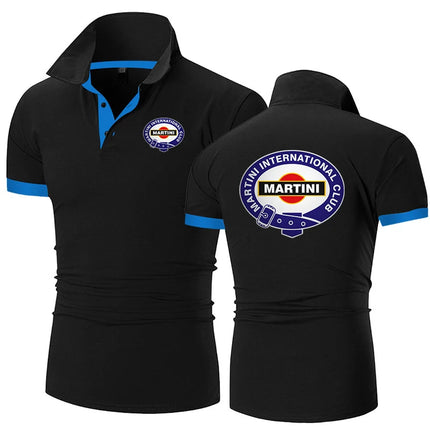 Martini Racing Printing Fashion 2024 New Men's Summer Solid Color Short Sleeve High Quality Classic Slim Fit Polo Shirt Tops
