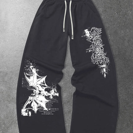 2026 Fashion New Retro Gothic Texture Loose 3D Printed Straight Leg Pants Suitable for Outdoor Street Hip-hop Casual Loose Pants