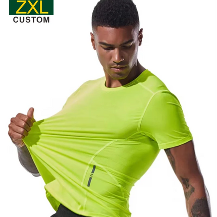 High-Quality Sport Quick-Drying T Shirt Custom Logo Round Neck Embroidery Polyester Print Personal Design Tops 2023