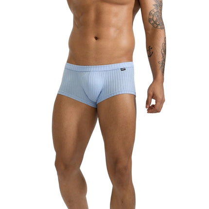 6Pack Mens Underwear Low Rise Boxer Briefs Single Layer U Convex Pouch Underpants Breathable Boxers Pack for Men