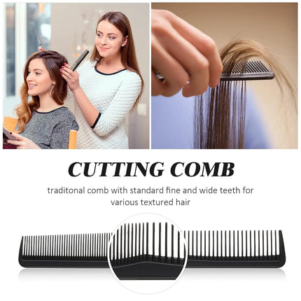 5 Pieces Carbon Fiber Wide Tooth Hair Comb Fine Cutting Styling & Trimming for Men & Women Salon And Home Use