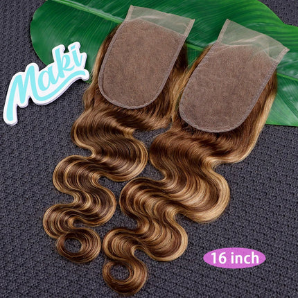 P4/27 Color 4x6 Transparent Lace Closure Highlight Body Wave 100% Human Hair Preplucked Bleached Knots Invisible Lace For Women