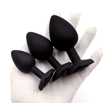 Rose Silicone Anal Plug,Beginner To Expert,3 Size Red And Black Butt Plug,G-Point Massage,sexual wellness,adult pleasure,sex toy