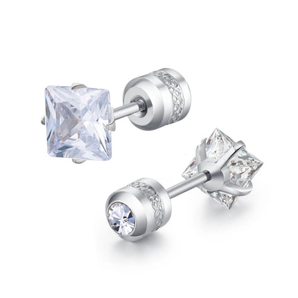1 piece Medical Stainless Steel Crystal Zircon Ear Studs Earrings Tragus Cartilage Hypoallergenic Screws Piercing Jewelry