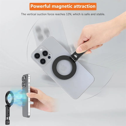 VRIG Multi-function Magnetic Phone Holder w 1/4"-20 Cold Shoe Desktop Phone Tripod Mount For MagSafe iPhone Android Mic Lights