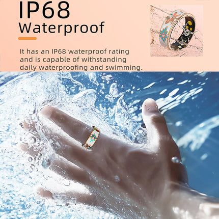 R18 Luxury Color Enamel Stainless Steel Women Smart Ring Stylish Fitness Tracker Female Lady Smart Rings Cute IP68 Waterproof