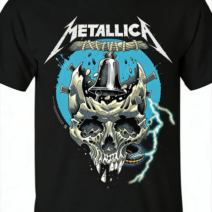 American Heavy Metal Band Metallica Poster Graphic Print T-shirt Fashion High-Street Style Oversized Men Women O-neck Cotton Tees