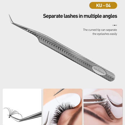 SAKURAHANA Anti-Static Eyelash Tweezers Professional High Precision Volume Extension Stainless Steel Anti-slip Makeup Tool