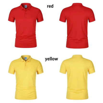 Men's POLO Shirt Solid Color Short Sleeved Top Spring Summer Team Workwear Customized Colors Choose From