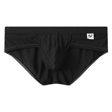 Men's Ice Silk Seamless Briefs Ultra-Thin Breathable Underwear with Sexy U Convex Pouch Mid-Waist Comfortable Summer Shorts