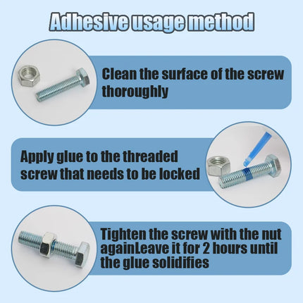 LOOLIFL Blue Thread Locker 243 Nuts-Bolts Locker, Screw Adhesive Lock Tight Seal Fasteners Anaerobic Curing Metal Glue,Rustproof