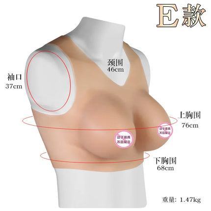 Crossdress for Men Beginner Fake Silicone Simulated Breast Forms Huge Boobs B/C/D/E/F Cup Transgender Drag Queen Shemale Cosplay