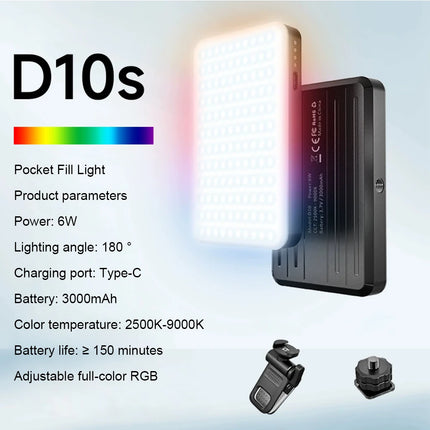 Portable Selfie Light Phone Fill Light 3000mAh Rechargeable Video Photography Light 120 LED 2500K-9000K Dimmable for Live Vlog