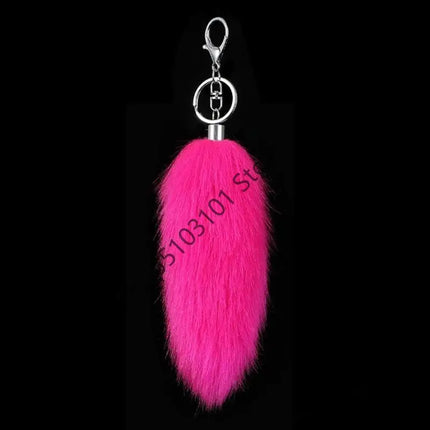 16cm Foxes Tail Keychain Faux Furs Foxes Tail Keyring Soft Furry Bag Hangings Charm Pendant Key Handbag Pendant Accessorise