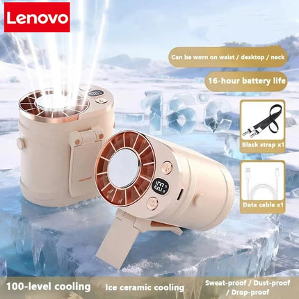 Lenovo Waist Fan Portable Air Conditioner Personal Cooling Clip on Fan for Outdoor Sports Travel Office Workers Summer Gift