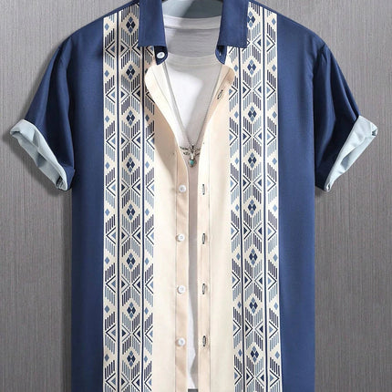 Vintage Men Shirts Sets Summer 3D Print Beach Short Sleeve Shirt Shorts Casual Trip Mens Hawaiian 2 Piece Suit S-5XL Man Blouse
