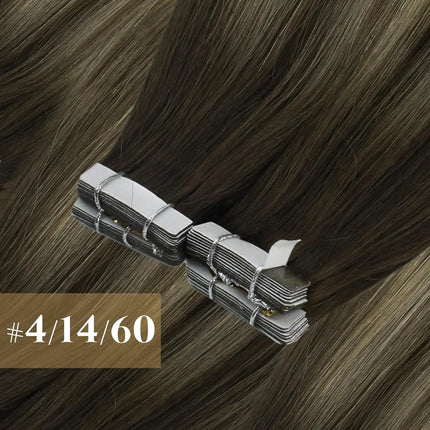 VeSunny Tape in Hair Extensions Human Hair Balayage Color Real Natural Hair Skin Weft Straight Seamless Remy Hair Extensions