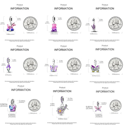 925 Sterling Silver Purple Series Butterfly Aries Gemini Safety Chains Fit Original Bracelet DIY Jewelry Making Gift For Women