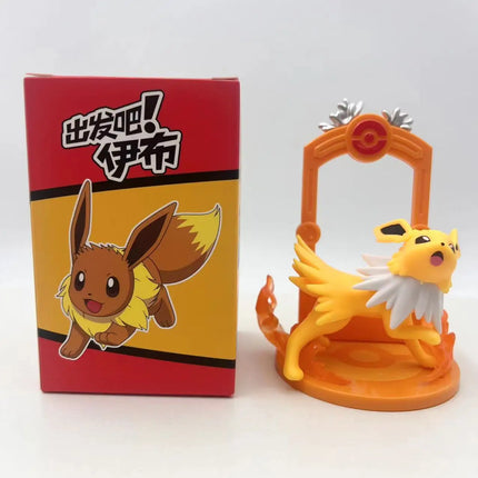 Pokemon Eeveelution Figure Set Eevee Sylveon Espeon Glaceon Leafeon Box Anime Figure Toy Children's Birthday Gift 9pcs/Set